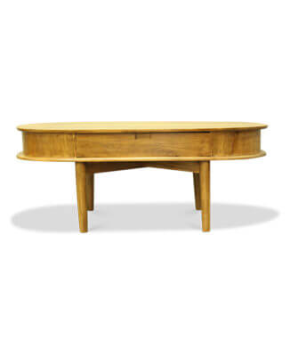 Hudson Teak Oval Coffee Table | Shop Furniture Online in Singapore