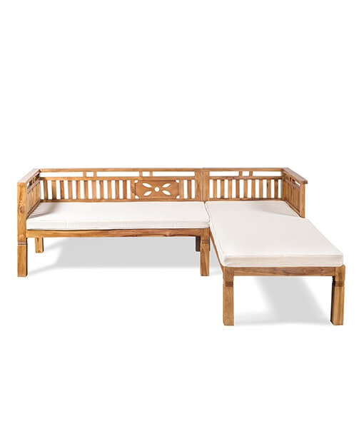 Rodger Teak L-Shaped Sofa for living room right facing solid teak L shaped sofa