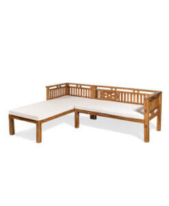 solid teak L shaped sofa