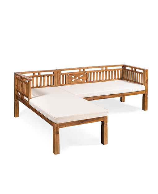 Rodger Teak L-Shaped Sofa living room furniture solid teak L shaped sofa