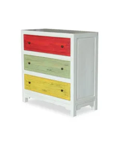 Colorful chest of drawers in solid wood