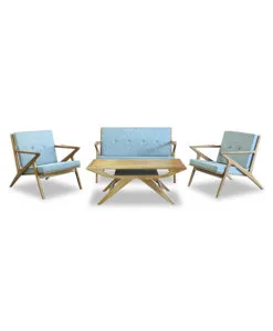 Danish Teak Wood Fabric Sofa Set