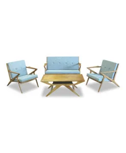 Danish Teak Wood Fabric Sofa Set