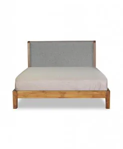 Solid Wood Bed Frame with headboard upholstered
