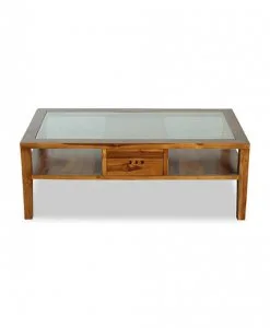 living room coffee table with glass top and storage