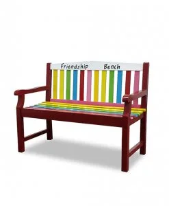 colourful outdoor wooden bench singapore