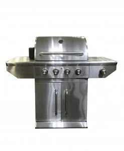 BBQ grill equipped with thermometer gauge