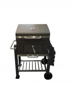 Black barbeque grill for backyard
