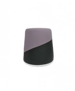 CLAIRE OTTOMAN - FRONT VIEW - LIGHT GREY PURPLE footrest for living room singapore | Wihardja Furniture Singapore Fabric ottoman, footrest, stool singapore