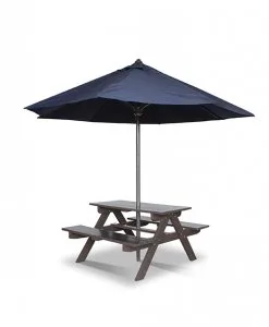 outdoor table and bench with umbrella for schools, parks, resorts
