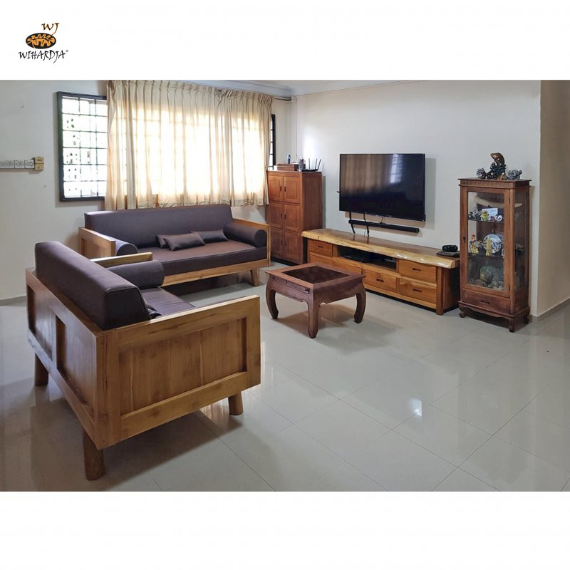 wooden sofa set for Singapore hdb living room