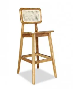 Clementina Teak Bar Stool Rattan