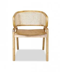 Alternative view of Delaina Teak Dining Chair With Armrest Rattan
