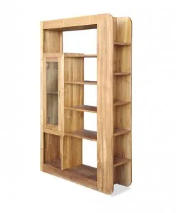 Alternative view of Acey Teak Display Storage Partition Shelf
