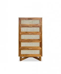 Adessa Teak Chest of Drawers Rattan