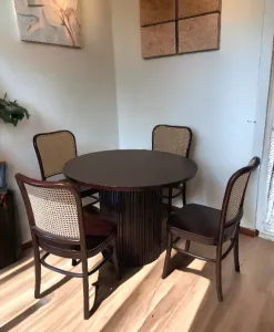 Alternative view of Agata Teak Fluted Dining Table Round