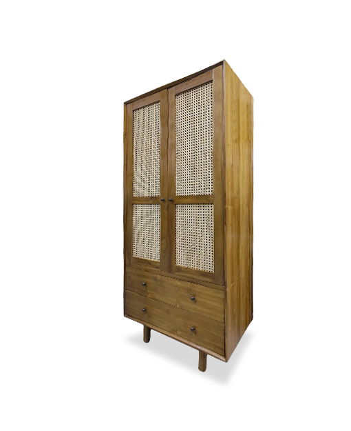 Dalina Solid Teak Wardrobe Rattan furniture sg