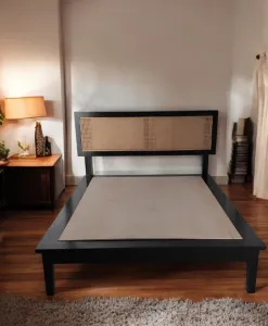 Alternative view of Constantino Teak Platform Bed Frame Rattan King