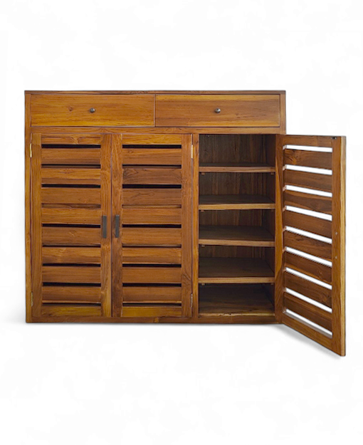 Straton Teak Wooden Shoe Cabinet furniture singapore