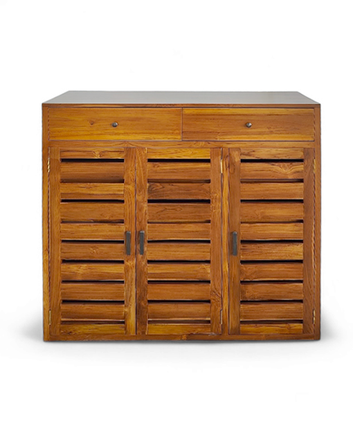 Straton Solid Teak Wood Shoe Cabinet furniture singapore