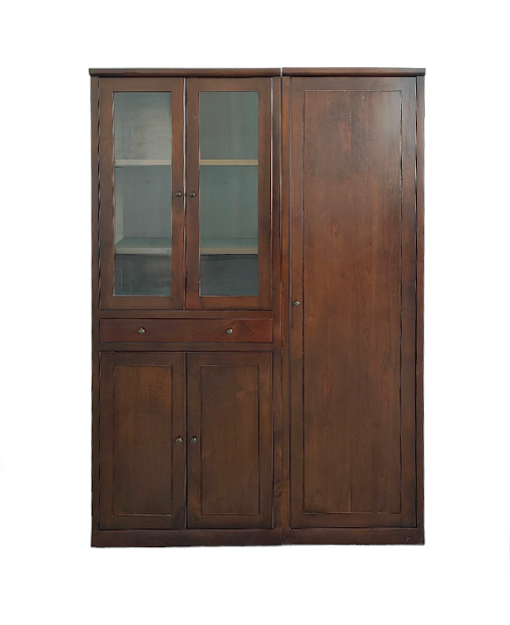 Kenrick Teak Glass Cabinet + Kenyah Teak Cabinet living room furniture sg