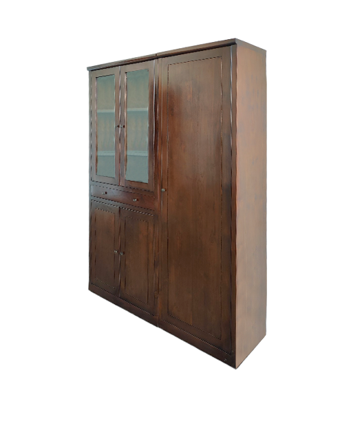 Kenrick Teak Glass Cabinet + Kenyah Teak Cabinet furniture sg