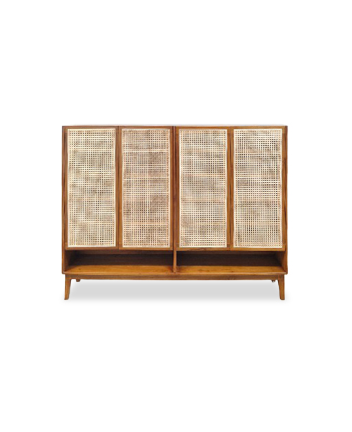 Penina Teak Shoe Cabinet Rattan Furniture SG