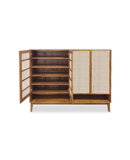 Penina Teak Shoe Cabinet Rattan Furniture Singapore