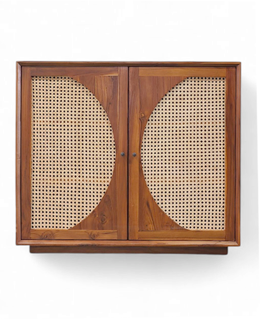 Tatiyanna Teak Cabinet Rattan Furniture SG