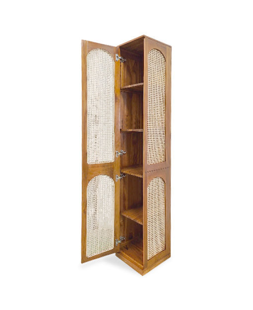 Rashelle Solid Teak Corner Cabinet Rattan furniture Sg