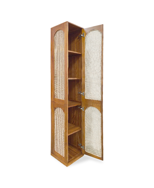 Rashelle Teak Wooden Corner Cabinet Rattan furniture sg